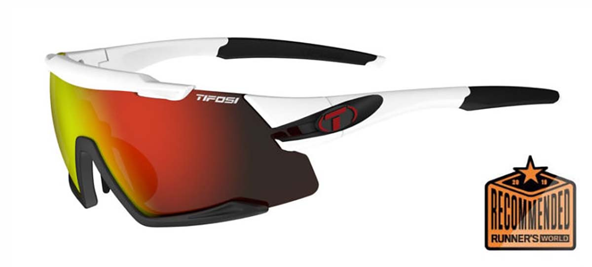 Tifosi Aethon Fietsbril White Black Clarion Red AC Red/ Clear