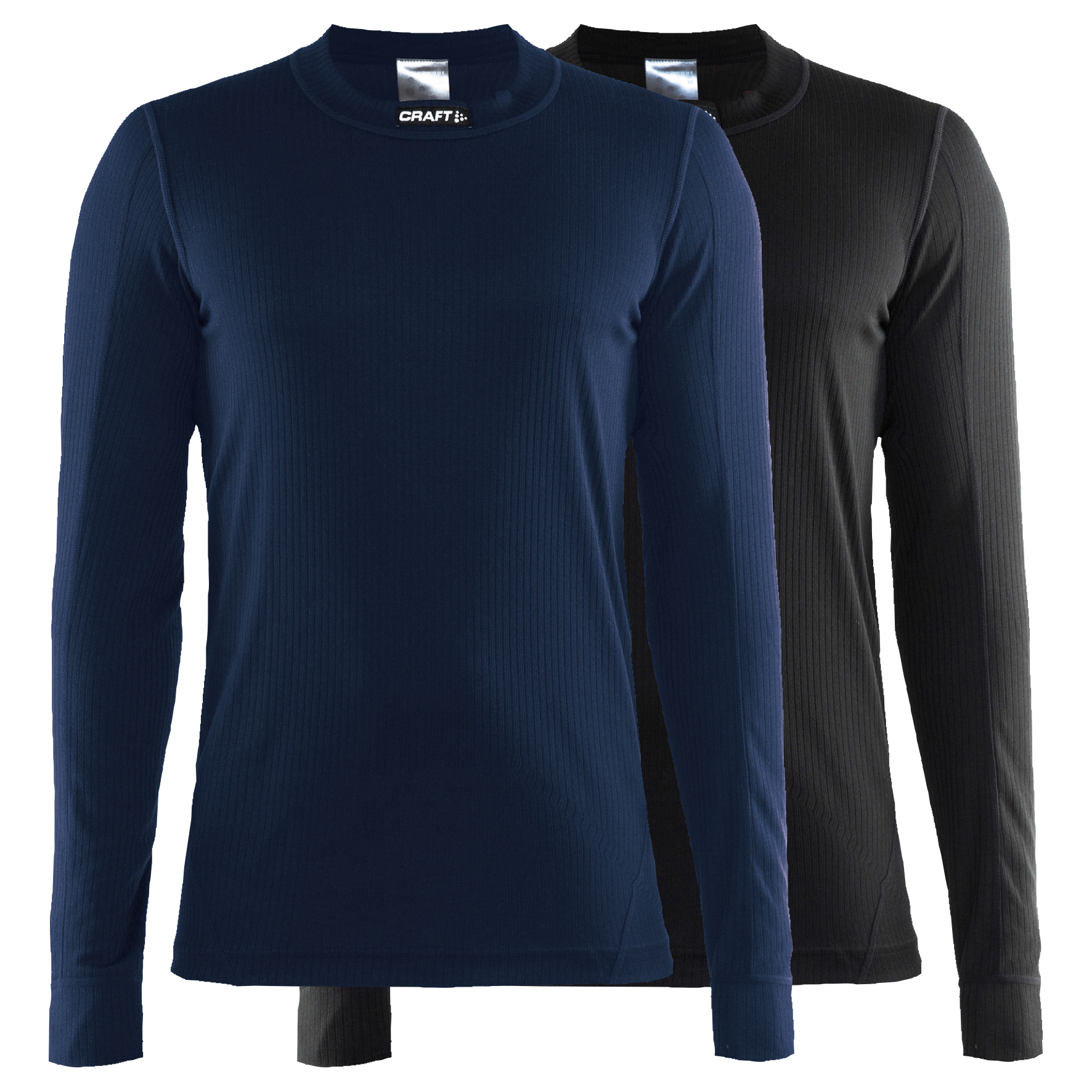 Craft active ondershirt met lange mouwen zwart en blaze blauw 2-pack