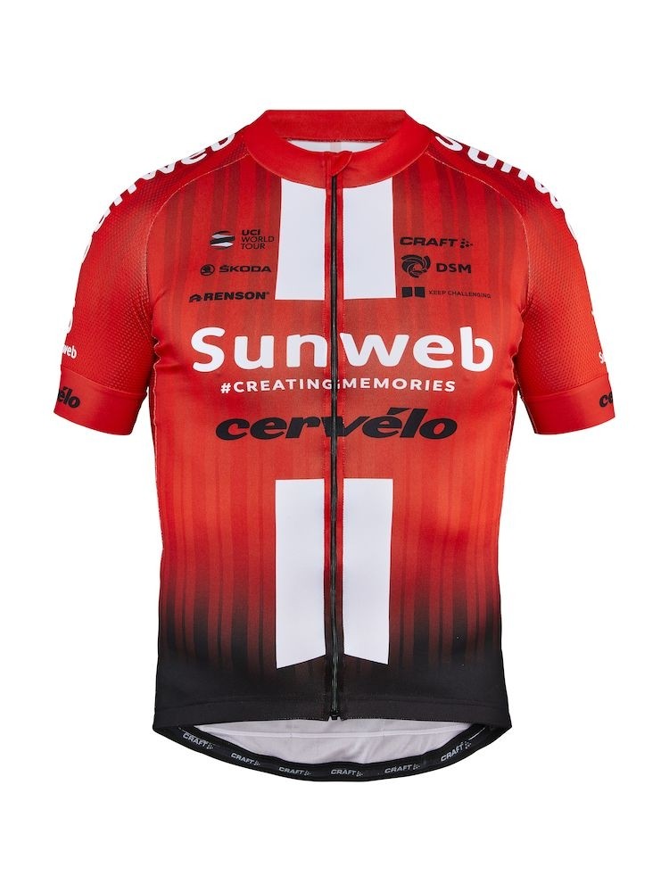 Craft team Sunweb replica fietsshirt met korte mouwen sunweb rood