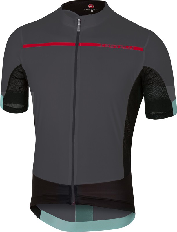 Castelli forza pro fietsshirt met korte mouwen antraciet rood