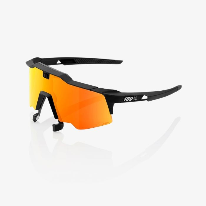 100% speedcraft air fietsbril zwart - hiper red mirror lens