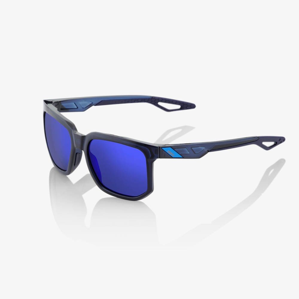 100% centric fietsbril polished translucent blue