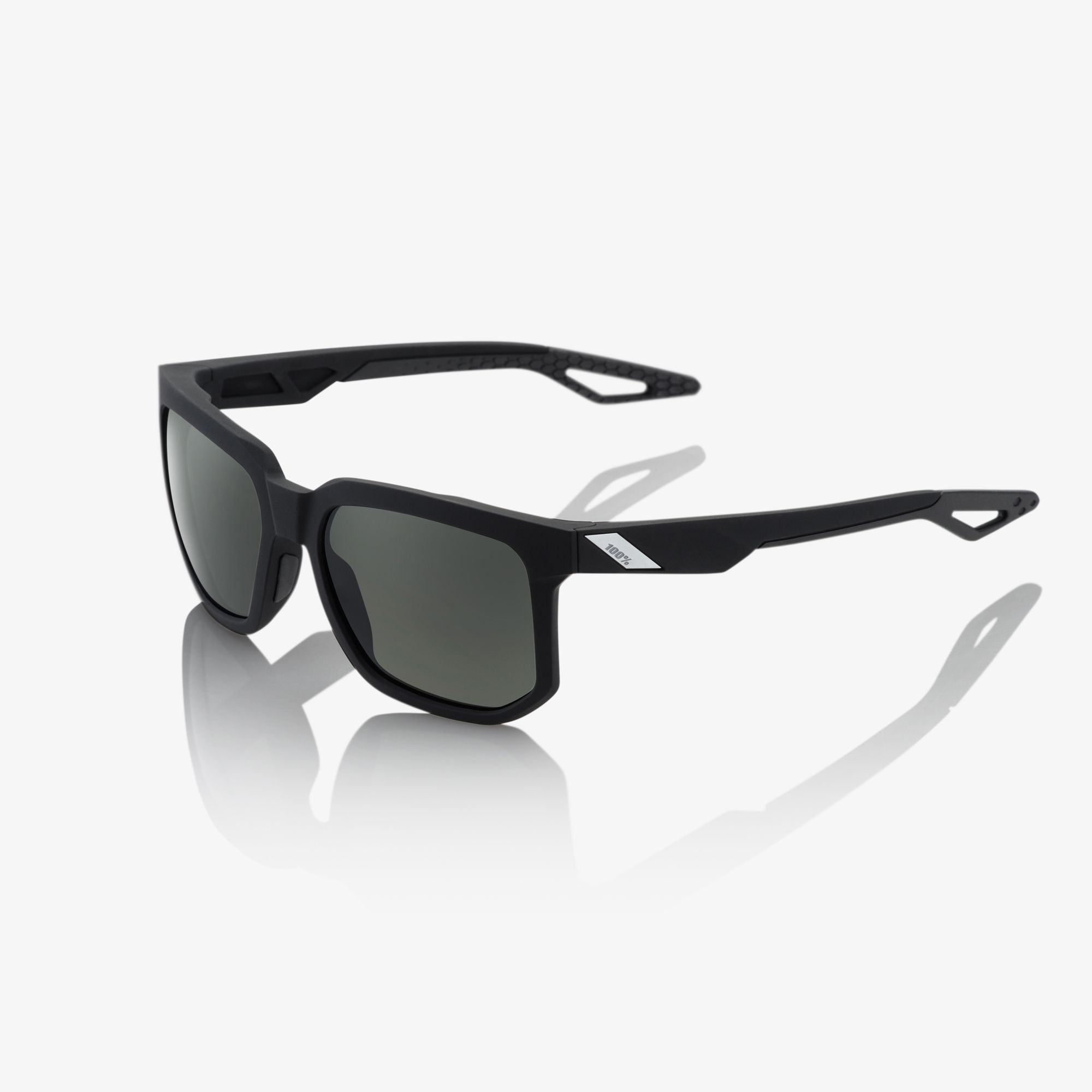 100% centric fietsbril soft tact zwart / grijs peakpolar lens
