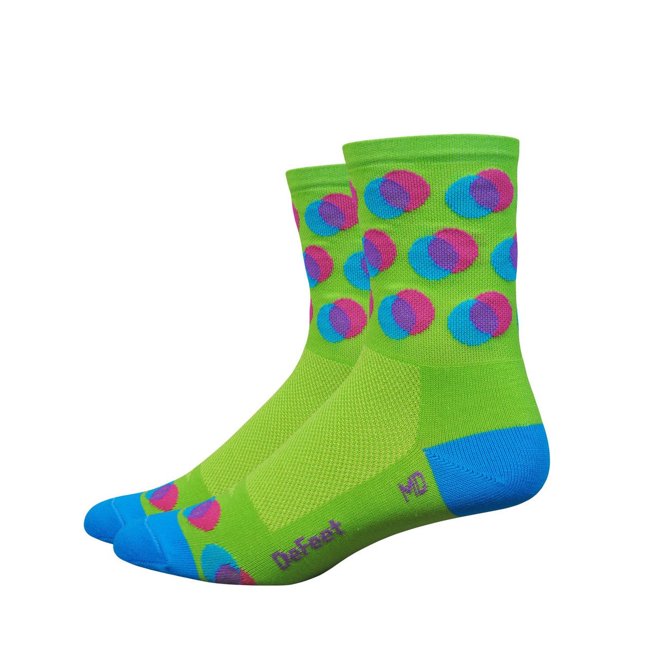 DEFEET Sock Aireator 4" Blurred Lime Process Blue