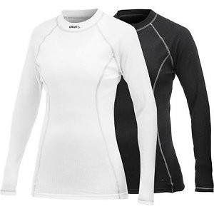 Craft active dames ondershirt met lange mouwen zwart en wit 2-pack
