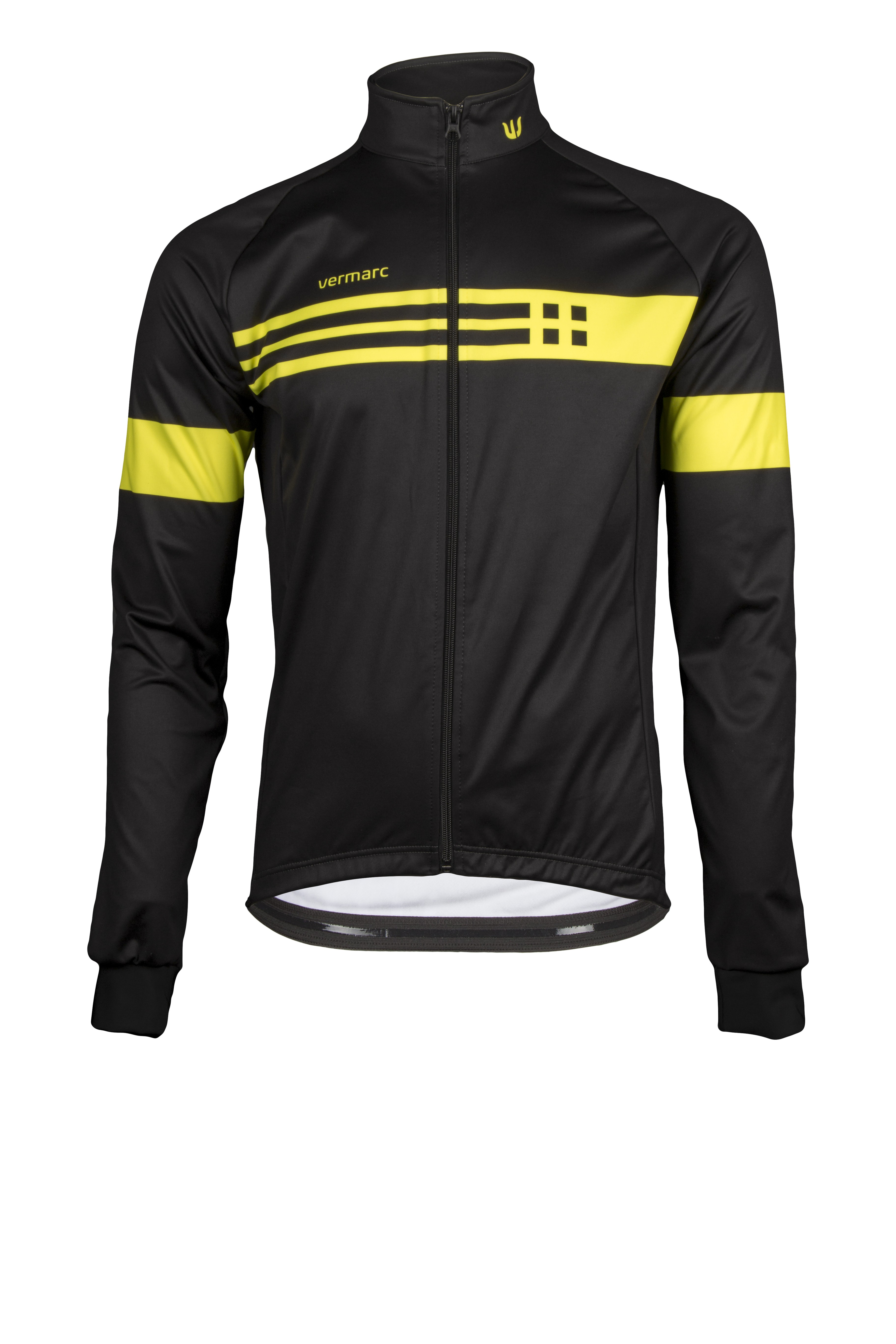 Vermarc squadra mid season fietsjack zwart fluo geel
