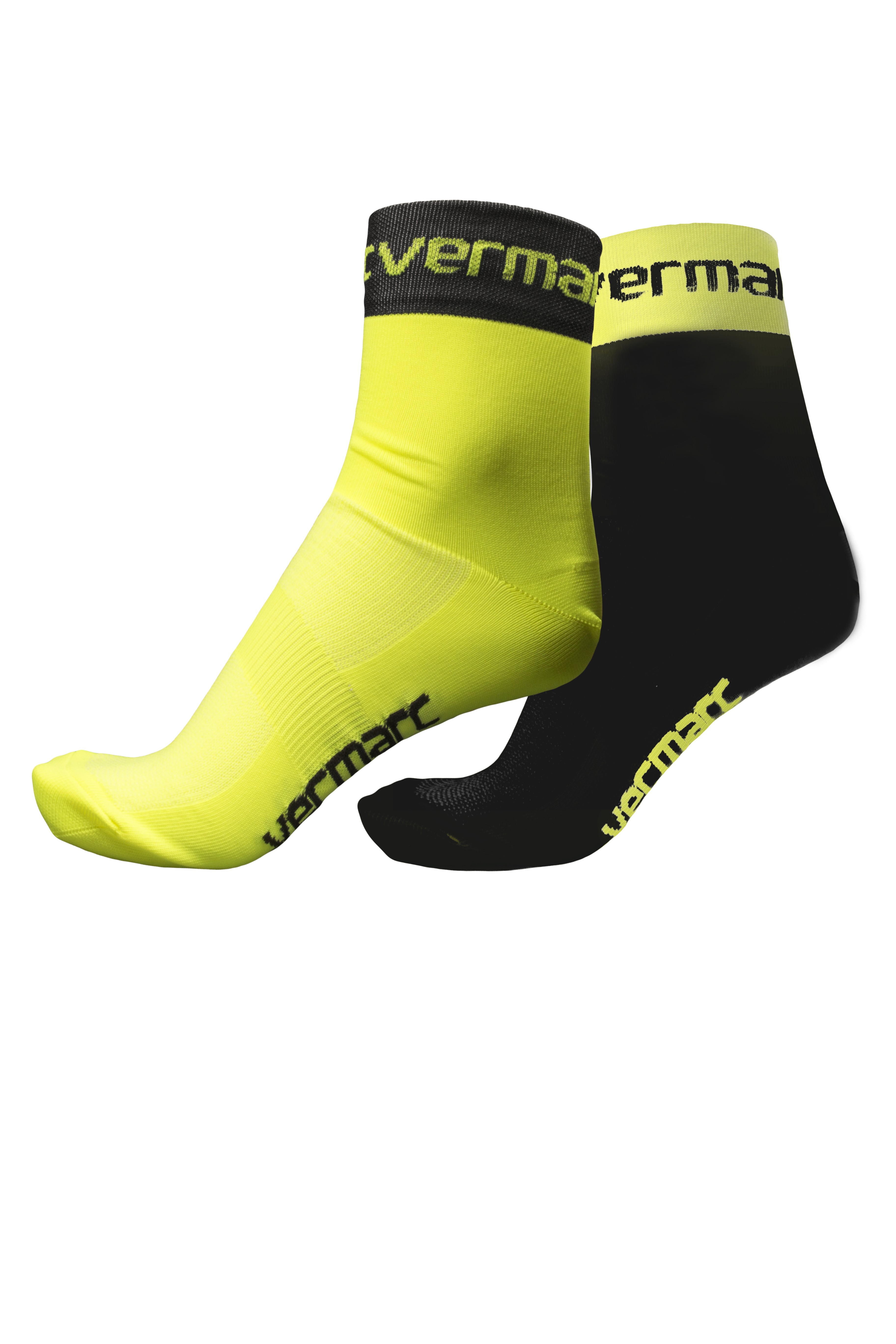 Vermarc squadra fietssok zwart fluo geel