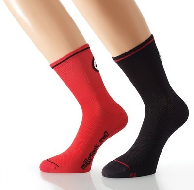 ASSOS Mille Evo 7 Sock National Red Black (2 Pairs)