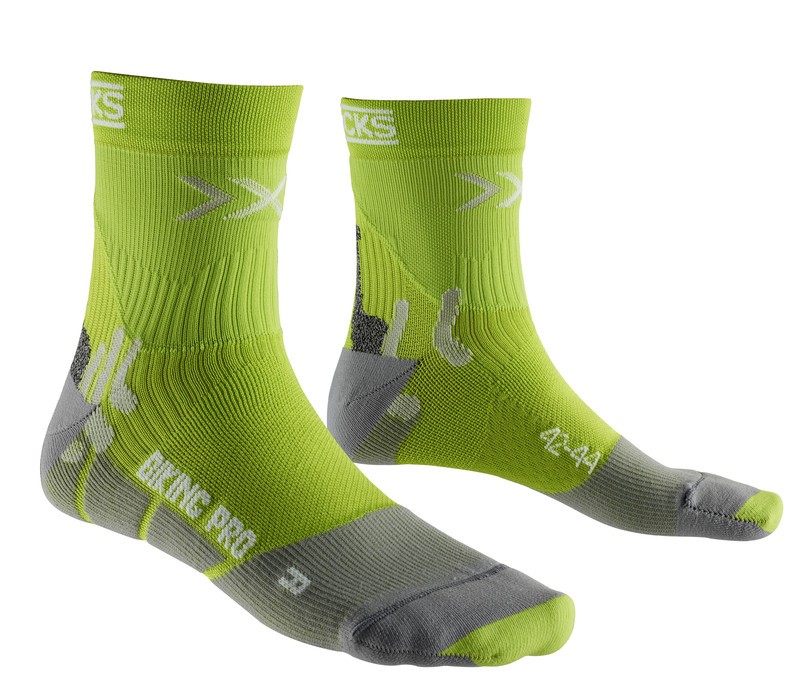 X-Socks biking pro fietssok groen grijs