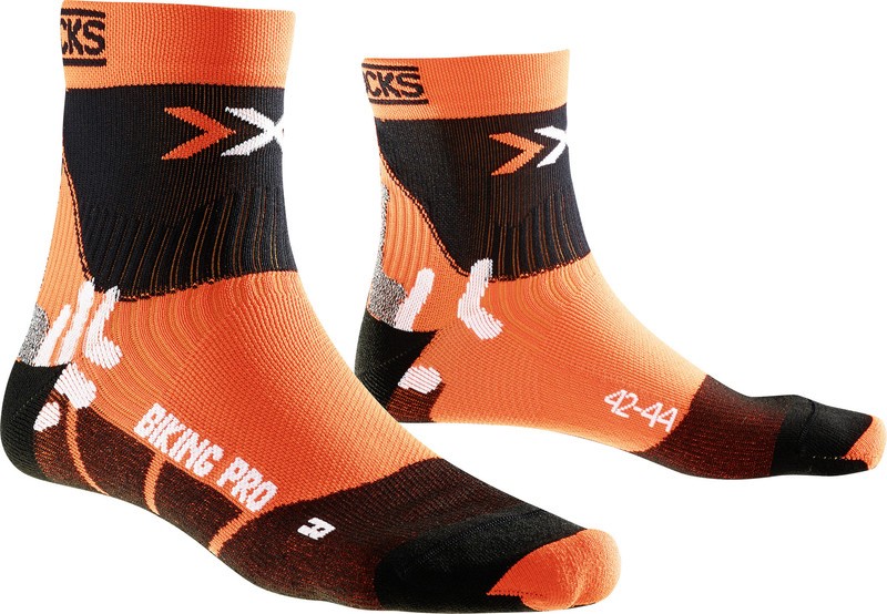 X-Socks biking pro fietssok oranje zwart
