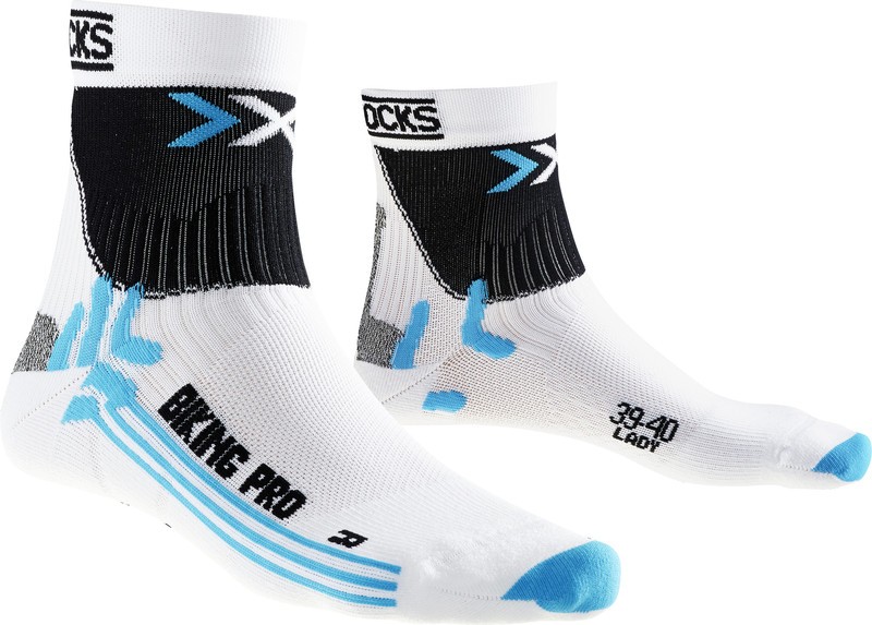 X-Socks biking pro dames fietssok wit turquoise