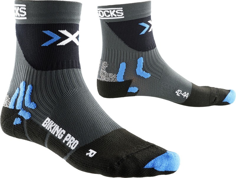 X-Socks biking pro fietssok grijs zwart