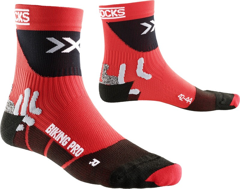 X-Socks biking pro fietssok rood zwart