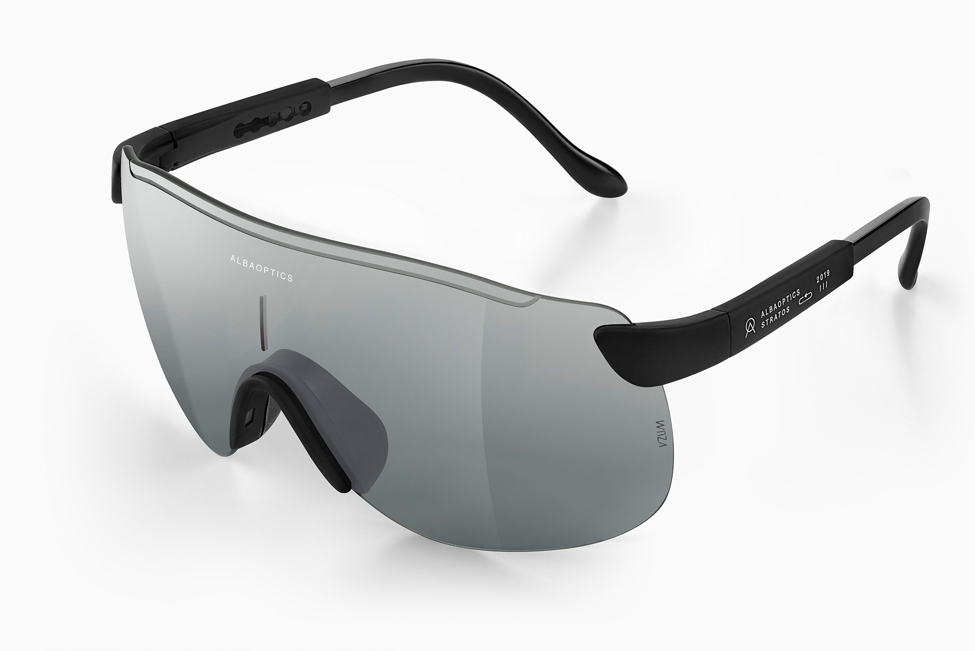 Alba optics stratos fietsbril zwart - vzum mr alu lens