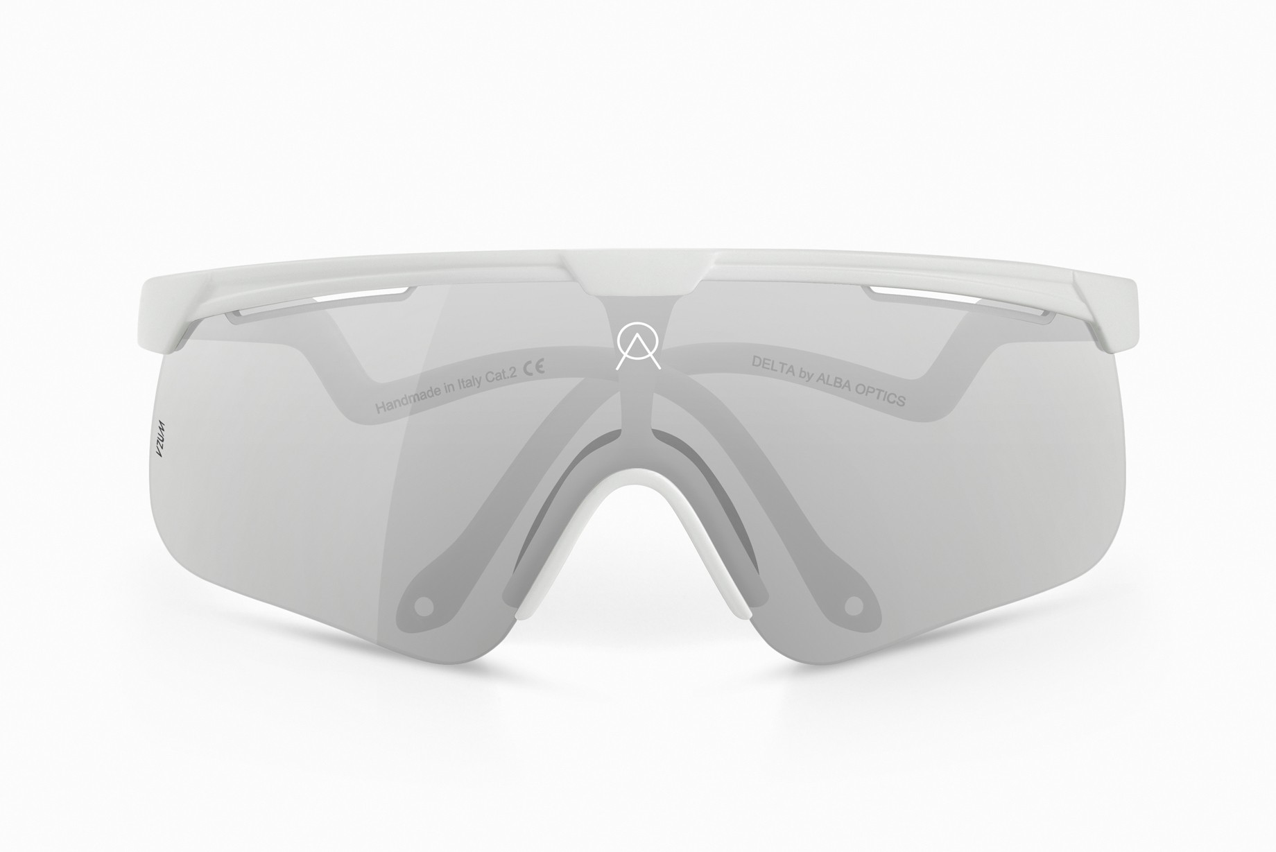 Alba Optics delta fietsbril wit - vzum mr alu lens