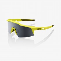 100% speedtrap fietsbril soft tact banana geel - black mirror lens