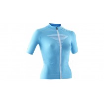 X-Bionic effektor biking power dames fietsshirt met korte mouwen turquoise wit