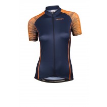Vermarc seiso sp.l aero dames fietsshirt met korte mouwen marine blauw fluo oranje