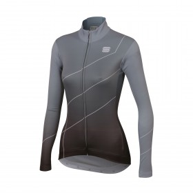 Sportful shade dames fietsshirt met lange mouwen cement grijs zwart