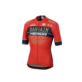Sportful Bahrain Merida bodyfit team fietsshirt met korte mouwen rood