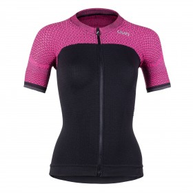 Uyn alpha dames fietsshirt met korte mouwen blackboard zwart slush roze