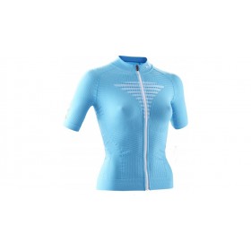 X-Bionic effektor biking power dames fietsshirt met korte mouwen turquoise wit