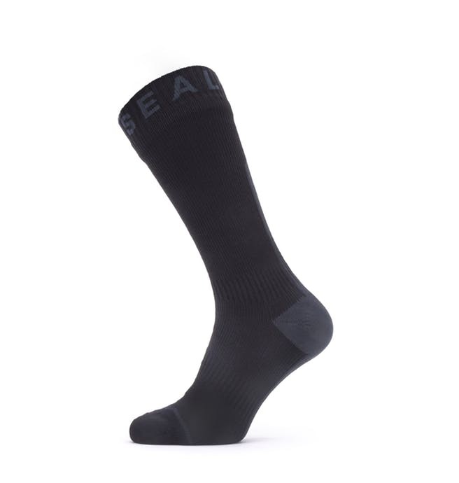 Sealskinz waterproof all weather mid length cycling socks with hydrostop black
