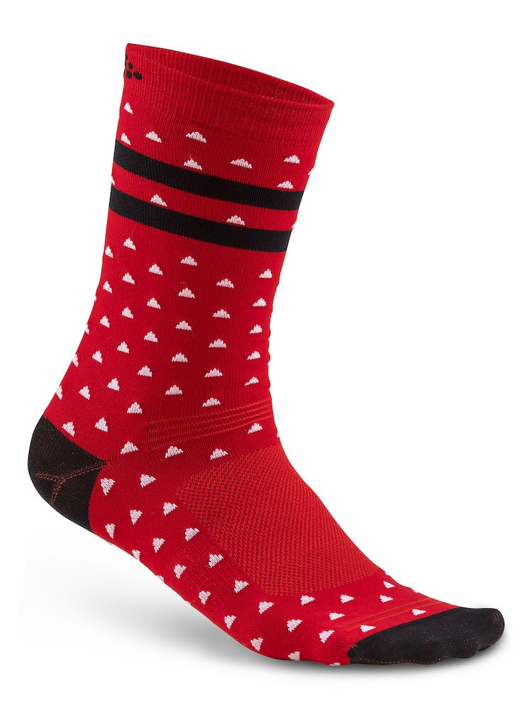 Craft pattern cycling sock red black
