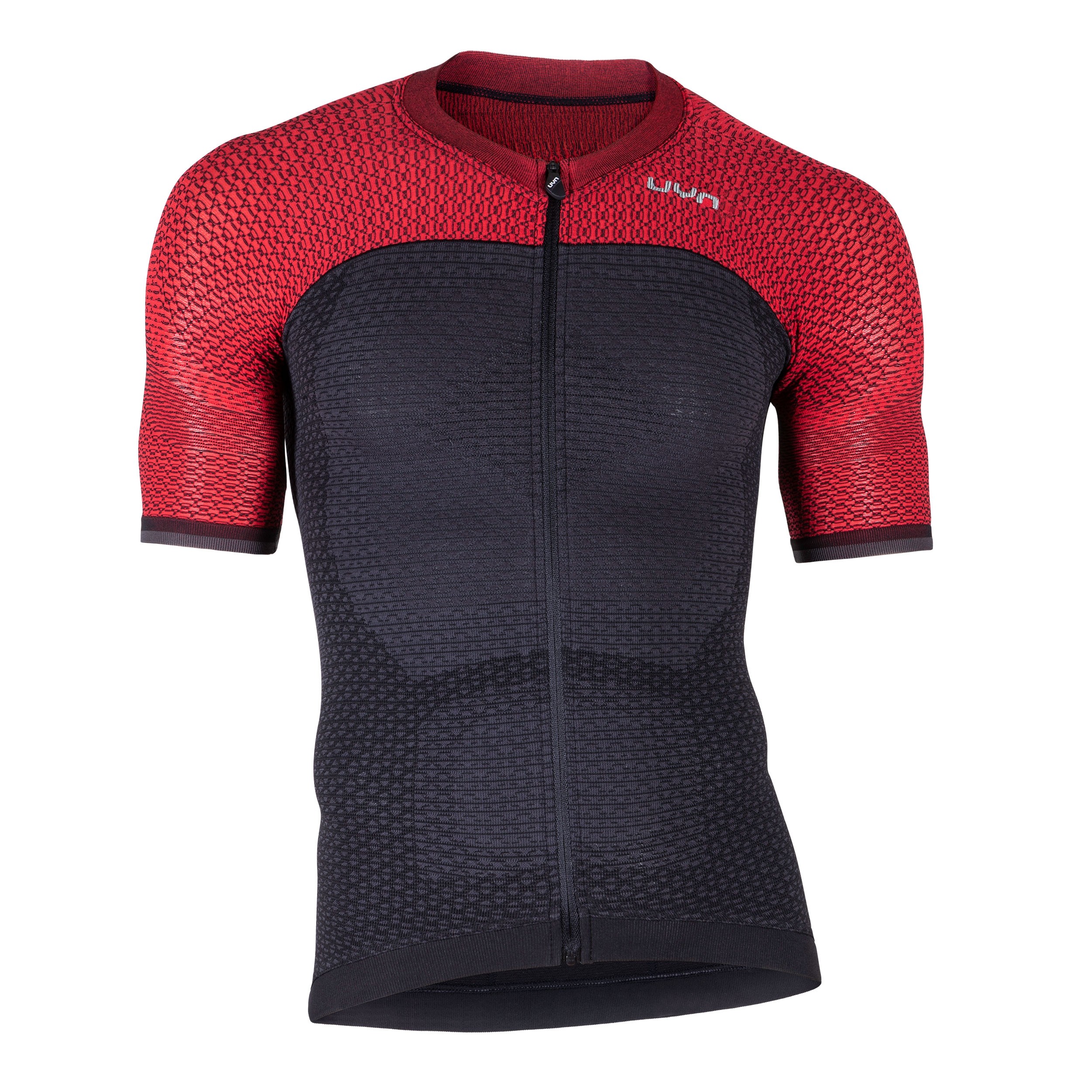 Uyn alpha cycling jersey short sleeves charcoal grey bitter red