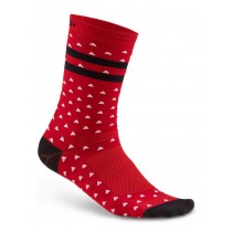 Craft pattern cycling sock red black