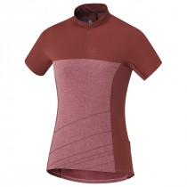 Shimano trail lady cycling jersey short sleeves garnet pink