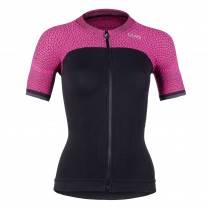 Uyn alpha lady cycling jersey short sleeves blackboard black slush pink