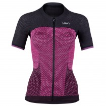 Uyn alpha lady cycling jersey short sleeves slush pink charcoal black