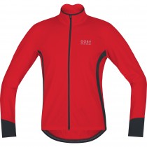 Gore bike wear power thermo jersey long sleeve red black