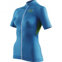 X-Bionic the trick biking lady cycling jersey short sleeves ocean blue yellow