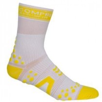 COMPRESSPORT Bike Socks High White Yellow