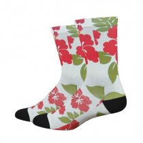 Defeet sublimation cycling sock aloha white green red