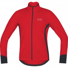Gore bike wear power thermo jersey long sleeve red black