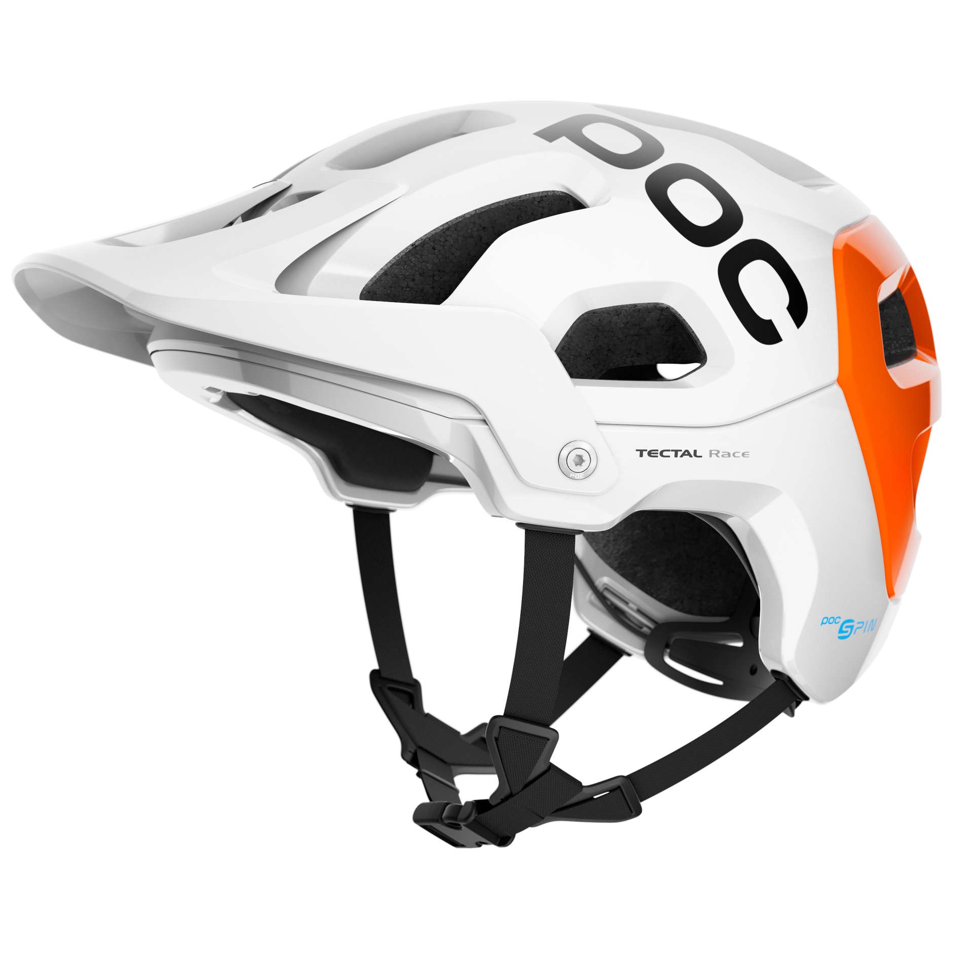 Poc tectal race spin nfc casque de cyclisme hydrogen blanc fluorescent orange avip