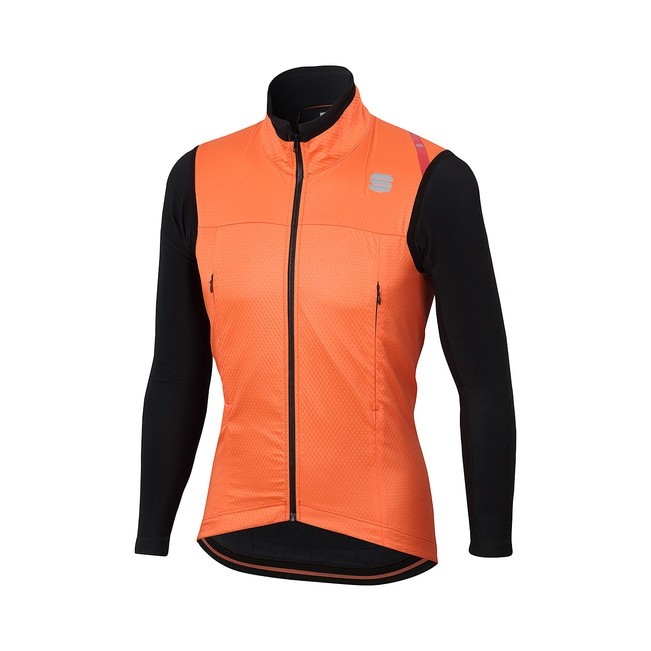 Sportful fiandre strato wind veste de cyclisme orange sdr noir