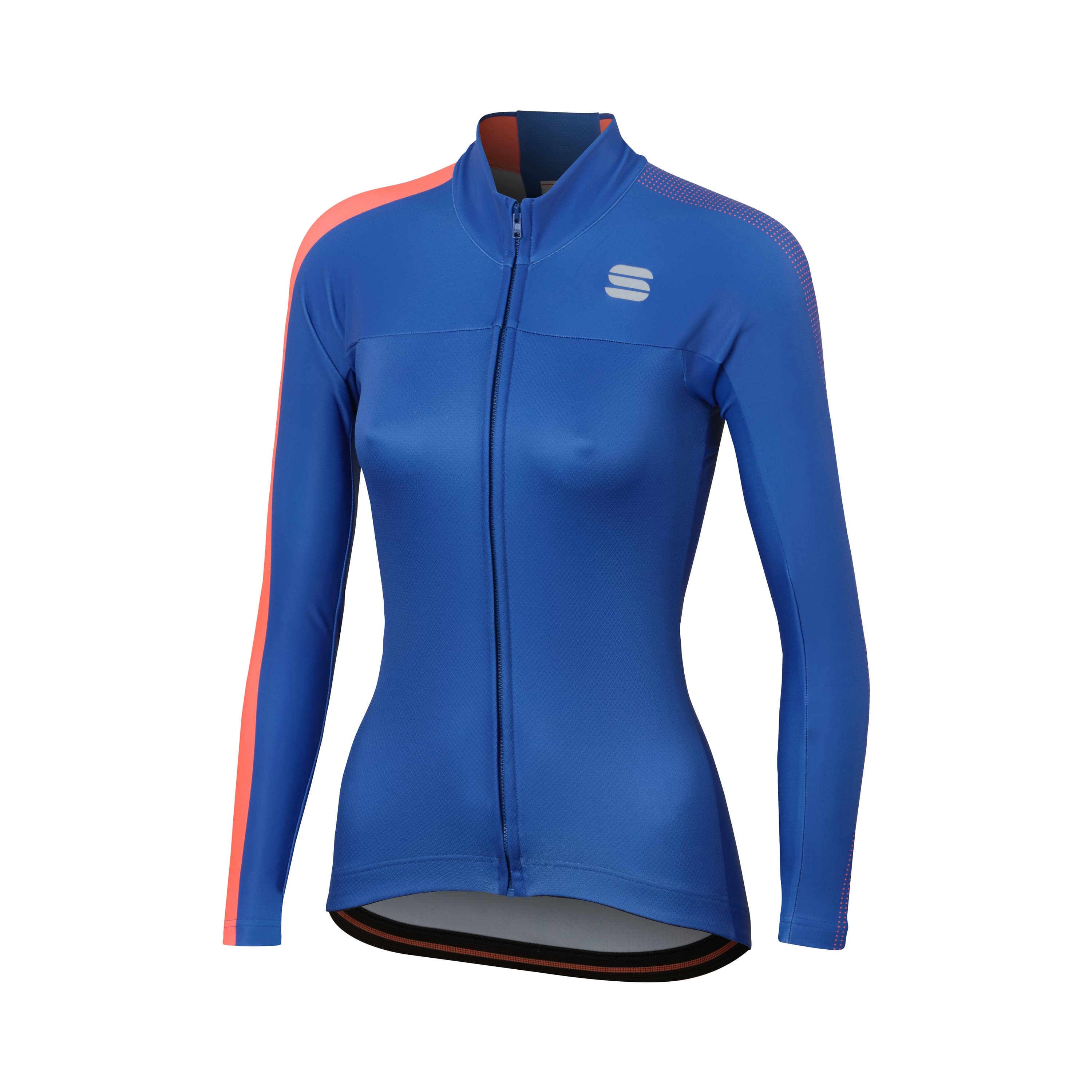 Sportful bodyfit pro w maillot de cyclisme femme manches longues cosmic bleu fluo rouge