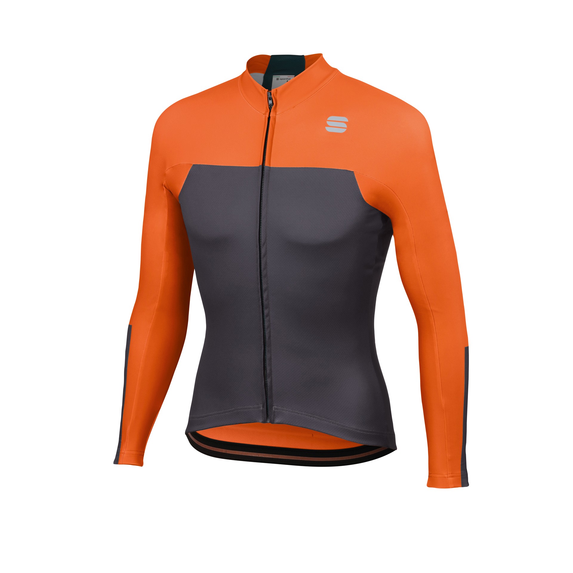 Sportful bodyfit pro thermal maillot de cyclisme à manches longues anthracite orange sdr