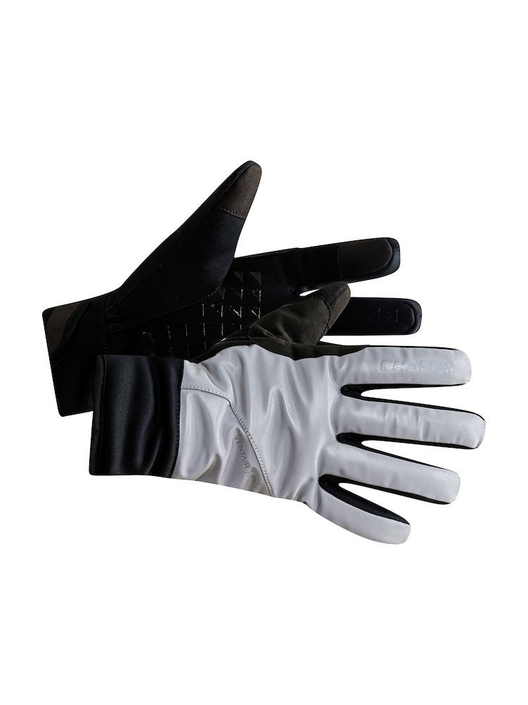 Craft siberian glow gants de cyclisme argent noir