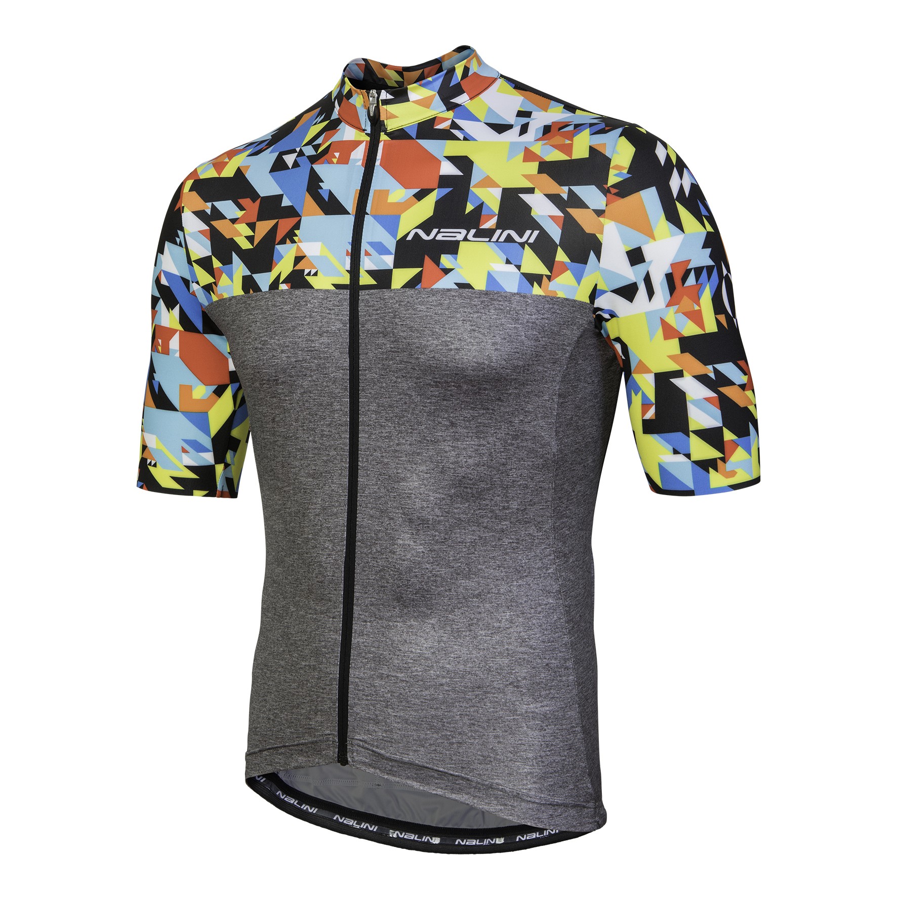 Nalini centenario maillot de cyclisme manches courtes gris color block