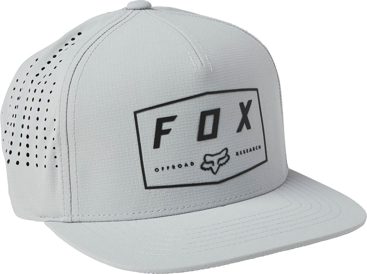 Fox Badge Snapback Hat - Grey