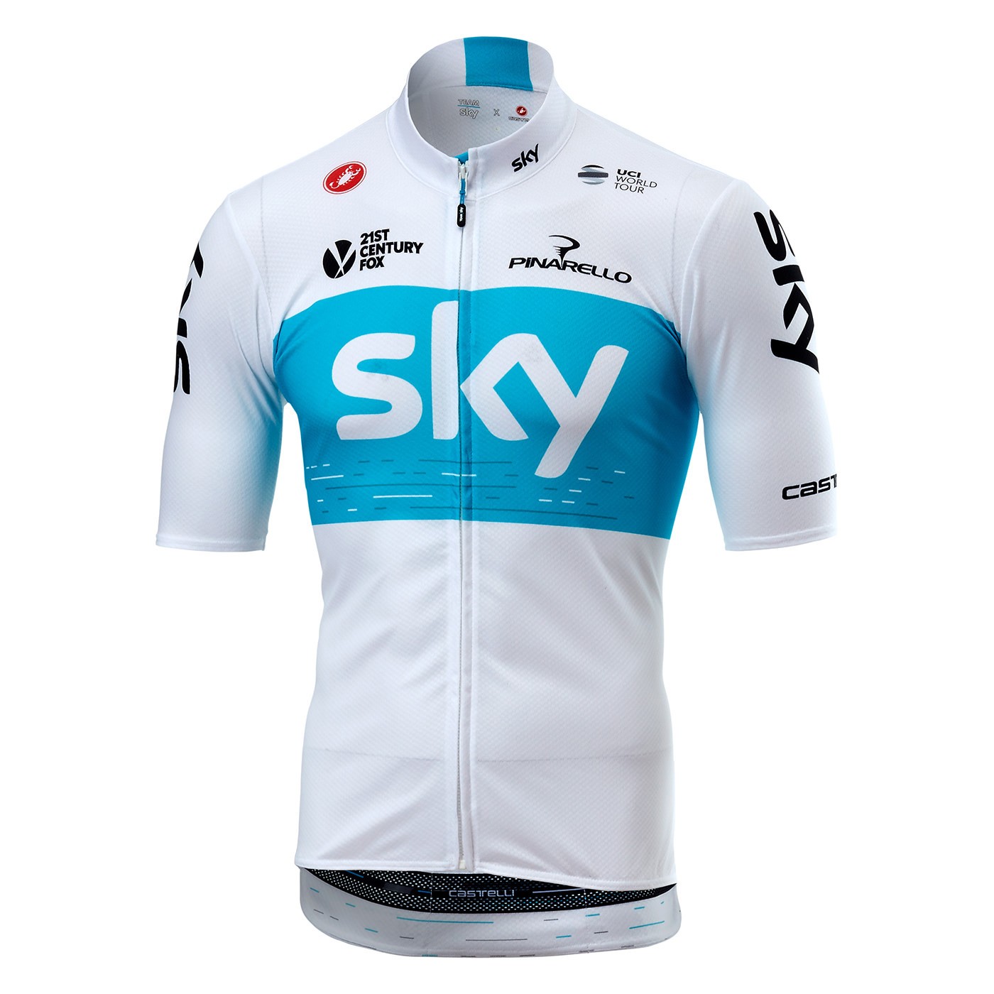 Castelli Sky podio maillot de cyclisme manches courtes blanc