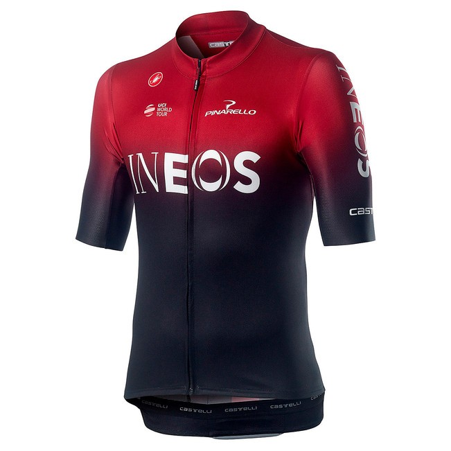 Castelli Team Ineos squadra maillot de cyclisme à manches courtes rouge foncé 2019