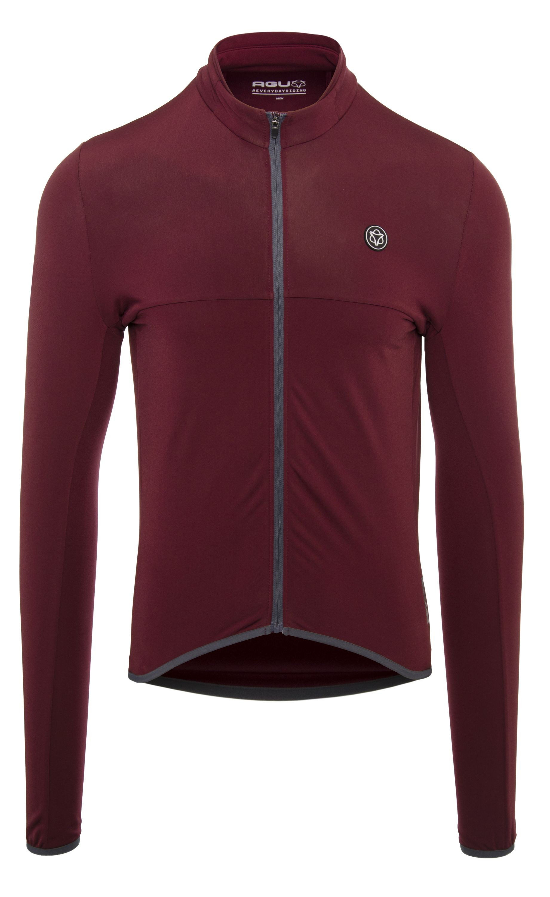Agu essential thermo maillot de cyclisme manches longues windsor wine rouge