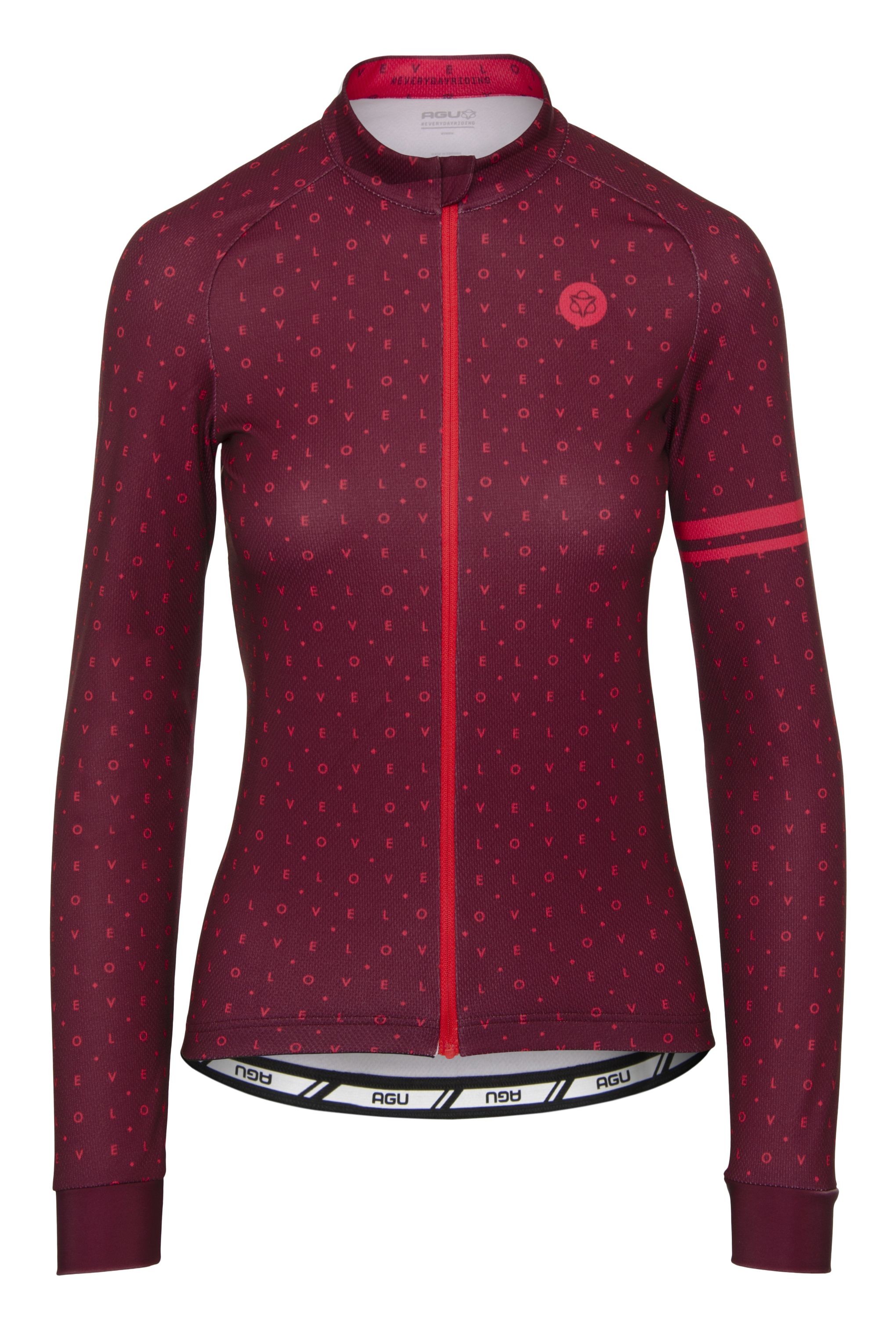 Agu essential velo love maillot de cyclisme manches longues femme windsor wine rouge