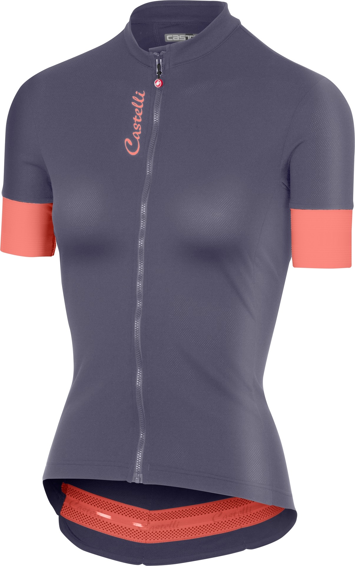 Castelli anima 2 maillot de cyclisme manches courtes femme steel blue foncé salmon rose